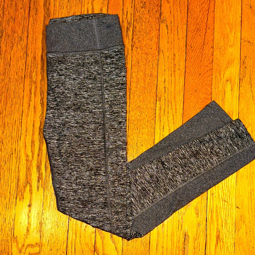 Athleta Girl Full Length Black and White Heathered Leggings